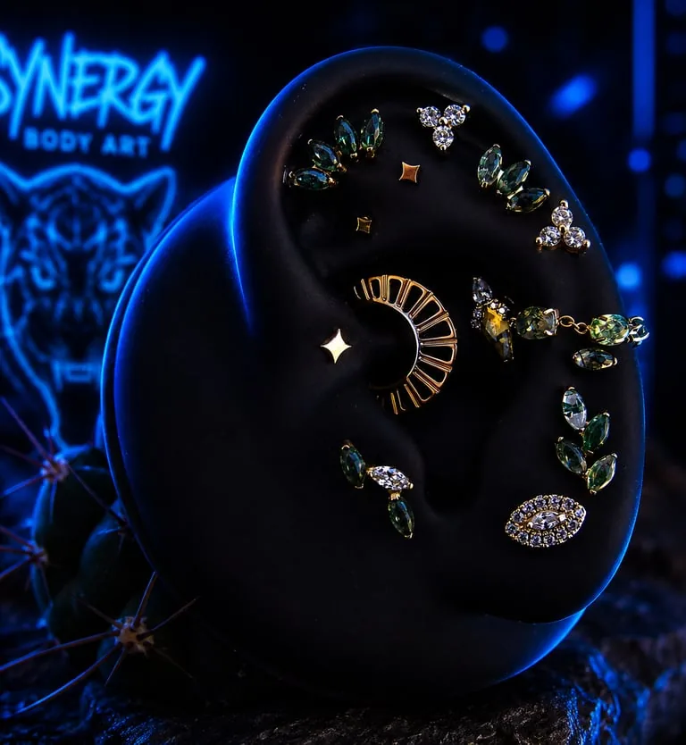 Curated piercing and jewelry work at Synergy Body Art in Lakewood, Colorado