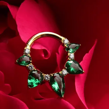 Gemstone pieces at Synergy Body Art in Lakewood, Colorado
